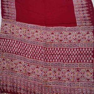 Ajrakh print saree