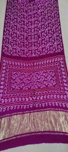 Pure gajji silk Shikari bandhej saree