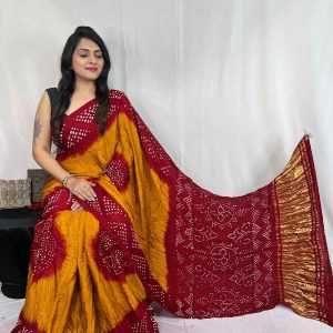 Modal Silk bandhej saree