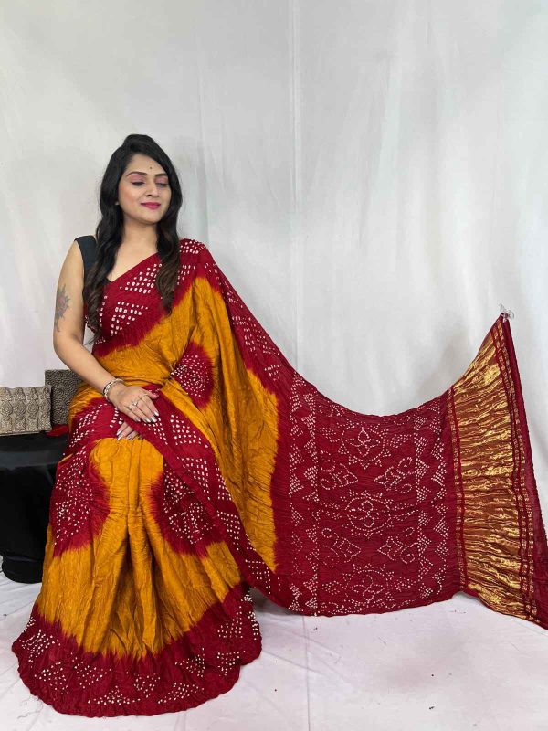 Modal Silk bandhej saree