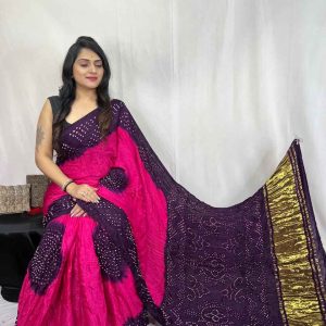 Modal silk bandhej saree