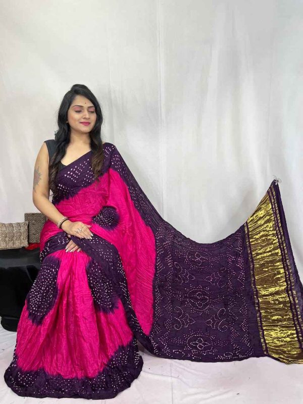 Modal silk bandhej saree