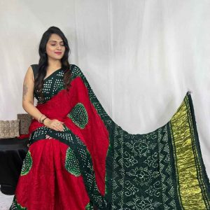 Modal silk bandhej saree
